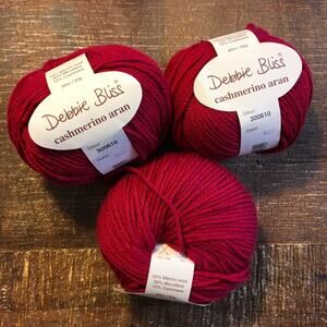 Debbie BLiss Cashmerino Aran Yarn Ruby Red Cashmere Merino wool Blend